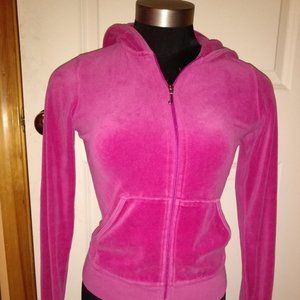 Juicy Couture Pink Velour Hoodie Small EUC